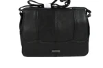 Sheepskin Leather Shoulder Bag SKU 6691 front view showing shoulder strap structure and main body panel