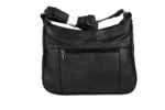 Cowhide Leather Shoulder Bag SKU 706FB back view showing shoulder strap structure and main body panel