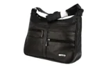 Cowhide Leather Shoulder Bag SKU 706FB detail view showing shoulder strap structure and main body panel