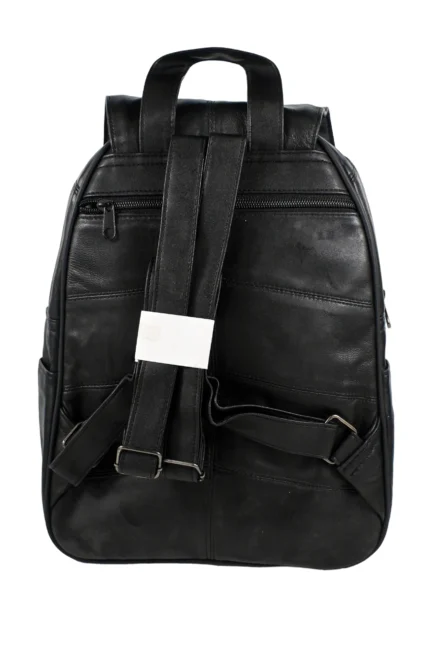 Sheepskin Leather Top-Handle Backpack SKU 70FB back view showing body profile and top handle