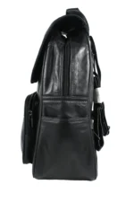 Sheepskin Leather Top-Handle Backpack SKU 70FB side view showing body profile and top handle
