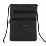 Cowhide Leather Compact Crossbody Bag SKU 7300 side view showing compact body and strap connection points