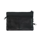 Black purse rear with single zip and centre-seamed lower panel — Sheepskin leather, SKU 7391