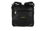 Sheepskin Leather Compact Crossbody Bag SKU 7891 front view showing compact body and strap connection points