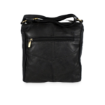 Black reverse with horizontal zipper and angled panel seams — Sheepskin leather, SKU 7891