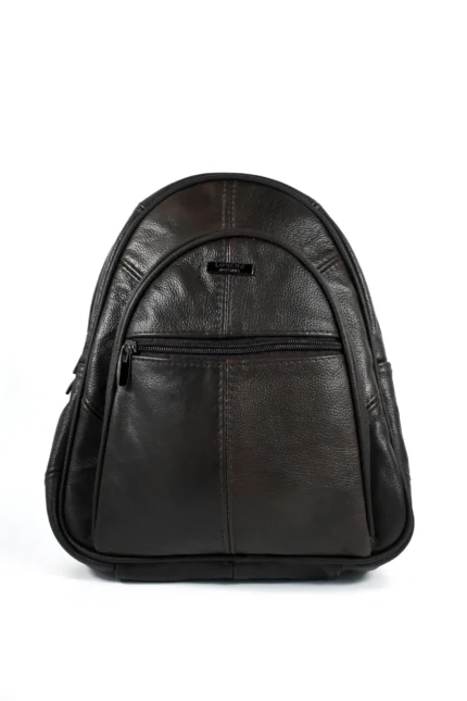 Cowhide Leather Top-Handle Backpack SKU 8473 angle view showing body profile and top handle