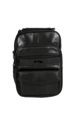 Sheepskin Leather Compact Clutch Bag SKU 8541 front view showing hand-carry body and closure line