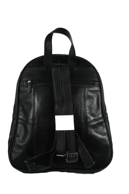 Cowhide Leather Top-Handle Backpack SKU 8591 back view showing body profile and top handle
