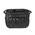 Shoulder-bag front with framed central zip panel — Sheepskin leather, SKU 8691