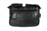 Sheepskin Leather Shoulder Bag SKU 8691 back view showing shoulder strap structure and main body panel