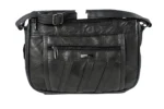 Sheepskin Leather Shoulder Bag SKU 8691 front view showing shoulder strap structure and main body panel