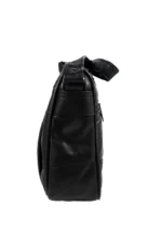 Sheepskin Leather Shoulder Bag SKU 8691 side view showing shoulder strap structure and main body panel