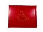 Detail view of PU disability certificate holder OEM SKU 8941 showing foldable PU body and edge finish