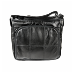 Black reverse with large rounded panel and grid-like stitching — Sheepskin leather, SKU 8991