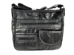 Sheepskin Leather Shoulder Bag SKU 8991 detail view showing shoulder strap structure and main body panel