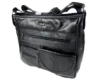 Sheepskin Leather Shoulder Bag SKU 8991 detail view showing shoulder strap structure and main body panel