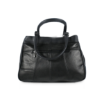 Black tote reverse with horizontal zip and vertical panel seams — Cowhide leather, SKU 976FB