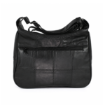 Back of the bag with a stitched panel grid and horizontal zip — Sheepskin leather, SKU 9910