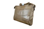 Cowhide Leather Shoulder Bag SKU C3491 angle view showing shoulder strap structure and main body panel