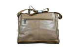Cowhide Leather Shoulder Bag SKU C3491 back view showing shoulder strap structure and main body panel