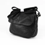 Sheepskin Leather Compact Crossbody Bag SKU L124 back view showing compact body and strap connection points