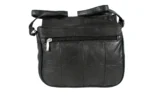 Sheepskin Leather Compact Crossbody Bag SKU L124 detail view showing compact body and strap connection points