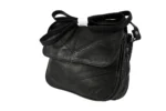 Sheepskin Leather Compact Crossbody Bag SKU L124 detail view showing compact body and strap connection points