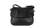 Sheepskin Leather Compact Crossbody Bag SKU L124 front view showing compact body and strap connection points