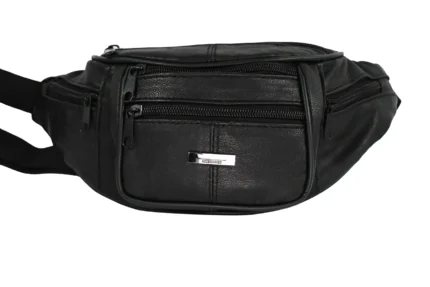 Sheepskin Leather Waist Bag SKU L2541 front view showing belt-style strap and compact front body