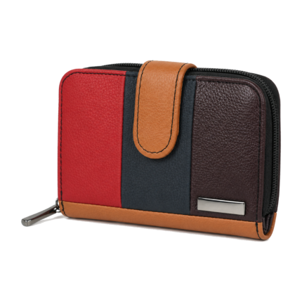 Color-Block Cowhide Zip-Around Wallet Organizer - OEM Reference SKU 1483 - SKU 1483