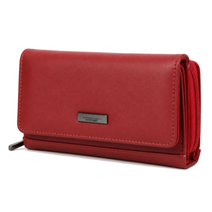 Red Cowhide Long Flap Wallet with Interior Organizer - OEM Reference SKU 2073 - SKU 2073