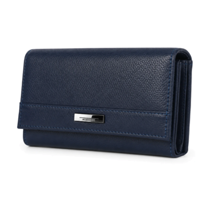 Cowhide Accordion Wallet OEM SKU 3173 with long pebbled exterior, rear zipper pocket, and accordion-style interior
