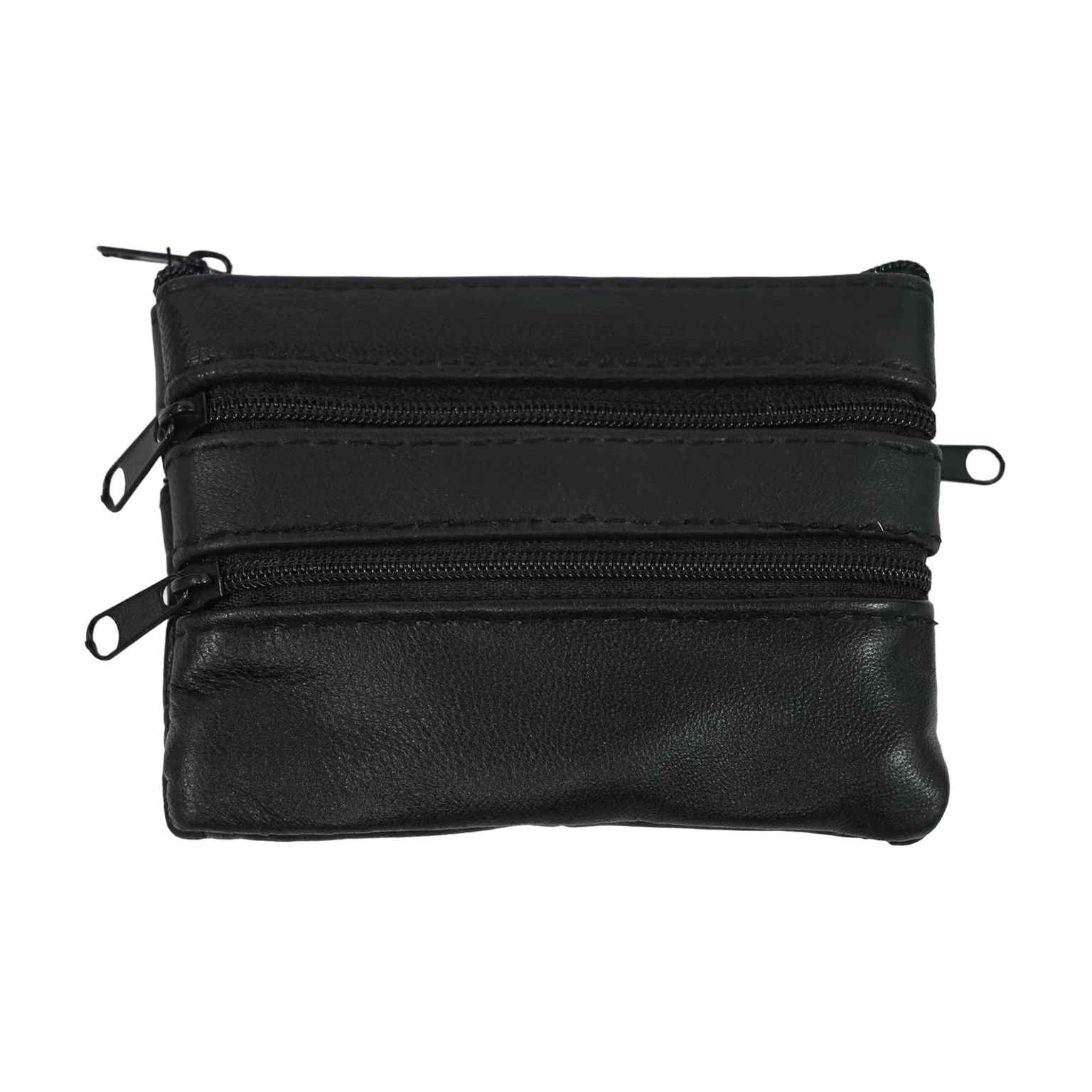 7391-subject-scale-1536-main-20260603-021617.png Sheepskin Multi-Zip Coin Pouch OEM SKU 7391 with two front zipper tracks, multiple zipper pulls, and flat rectangular pouch
