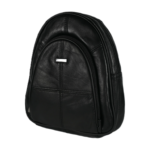 Sheepskin leather dome backpack OEM SKU 8491 with compact arched body, slim profile, and shoulder straps
