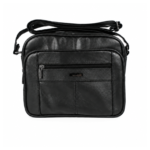 Straight front view of cowhide bag with piping and panel seams — Cowhide leather, SKU 176FB