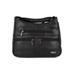 Front of the shoulder bag showing a central vertical strip between lower zips — PU leather, SKU 1785