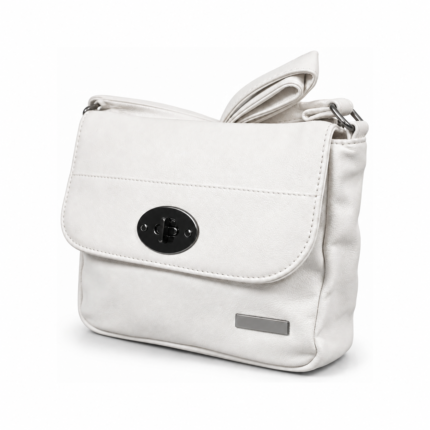 PU leather PU Leather White Flap-Front Shoulder Bag - SKU 2083