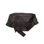 Back of the waist bag showing a horizontal zip and webbing strap with side-release buckle — Cowhide leather, SKU 2541