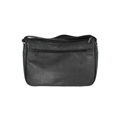 Black rear panel with horizontal zip and top zip — PU leather, SKU 2685