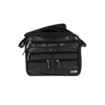 Front of black bag with layered panels and central lower strip — Cowhide leather, SKU 276FB