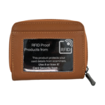 Wallet reverse with clear window holding a printed insert — Cowhide leather, SKU 3073