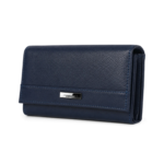 Navy wallet with broad flap and narrow lower band — Cowhide leather, SKU 3173