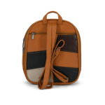 Rear patchwork backpack with two straps and horizontal zip — Cowhide leather, SKU 3283