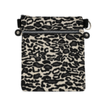 Leopard-print rear with upper horizontal zip and side rings — Polyester fabric, SKU 4442
