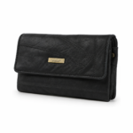 Sheepskin leather Patchwork Sheepskin Leather Long Flap Wallet Organizer - SKU 4864