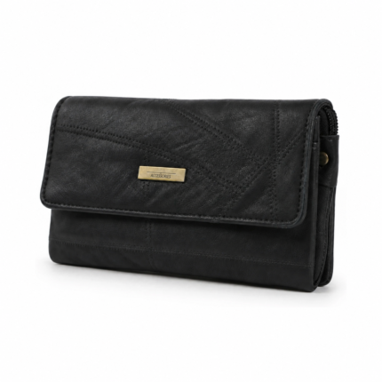 Sheepskin leather Patchwork Sheepskin Leather Long Flap Wallet Organizer - SKU 4864