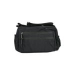 Front fabric bag with two horizontal zips and long pull loops — Polyester fabric, SKU 5032