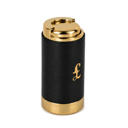 Cylindrical black holder with gold-tone ends and a pound symbol on the side — PU leather, SKU 5068