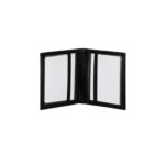 Black holder interior with clear windows on both panels — PU leather, SKU 5100