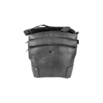 Front of the tapered bag with central seam and curved zip bands — PU leather, SKU 6785